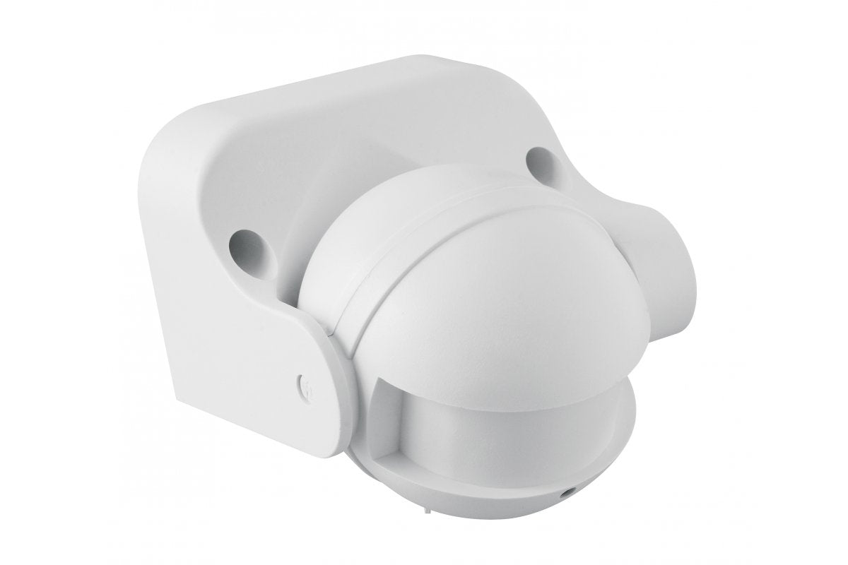 Microwave motion sensor CM-1, max 1200W, AC220-240V, 50/60Hz, angle 180°, range 1-8m ± 1,5- 3,5m, IP44, working with LED, surface mounted, white housing