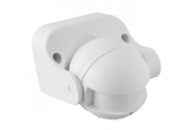 Sensor de movimiento para microondas CM-1, máx. 1200 W, CA 220-240 V, 50/60 Hz, ángulo de 180°, alcance de 1-8 m ± 1,5-3,5 m, IP44, compatible con LED, montaje en superficie, carcasa blanca