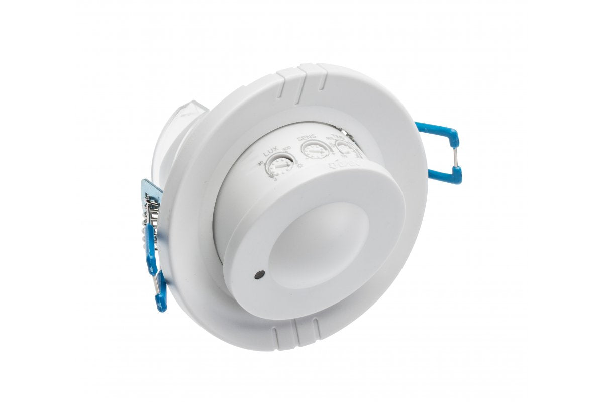 Microwave motion detector CM-15, AC220-240V, 50/60Hz, 360°, IP20, compatible with LED, recessed, white