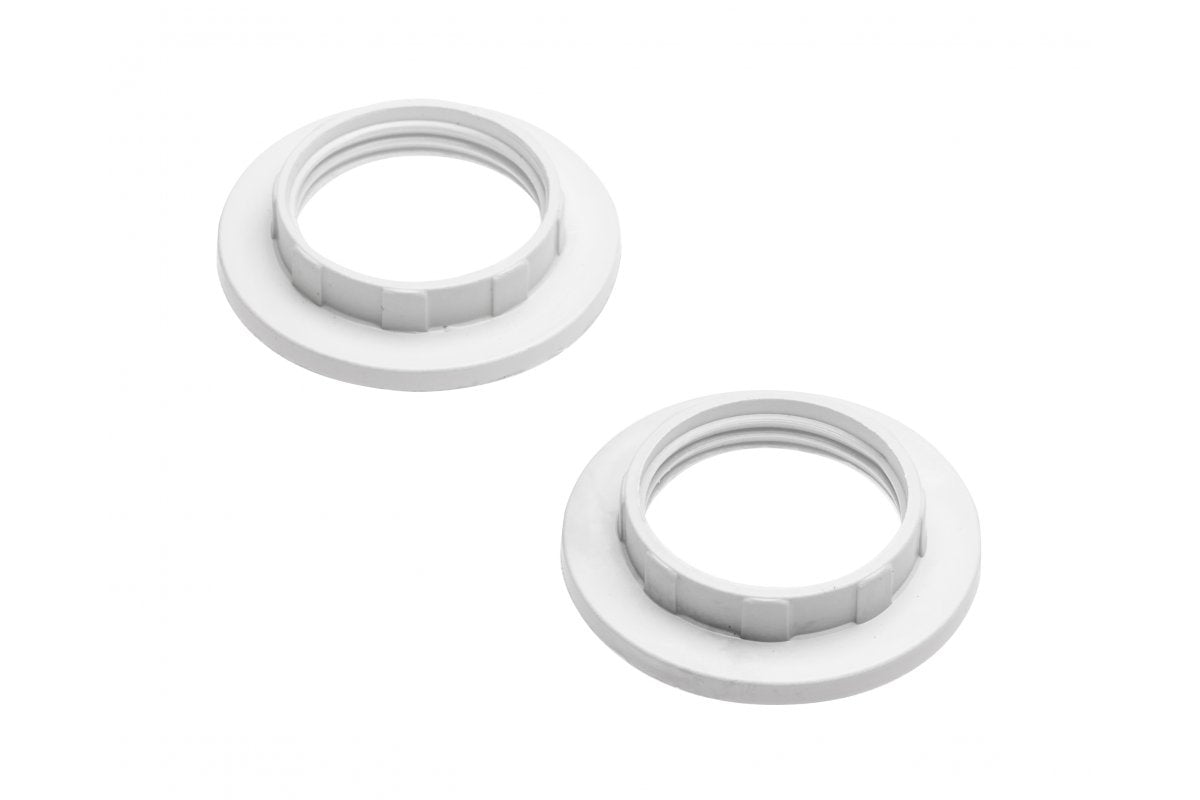 Lamp Shade Collar Ring for E14 Light Bulb Holder, white, 2pcs in sales unit