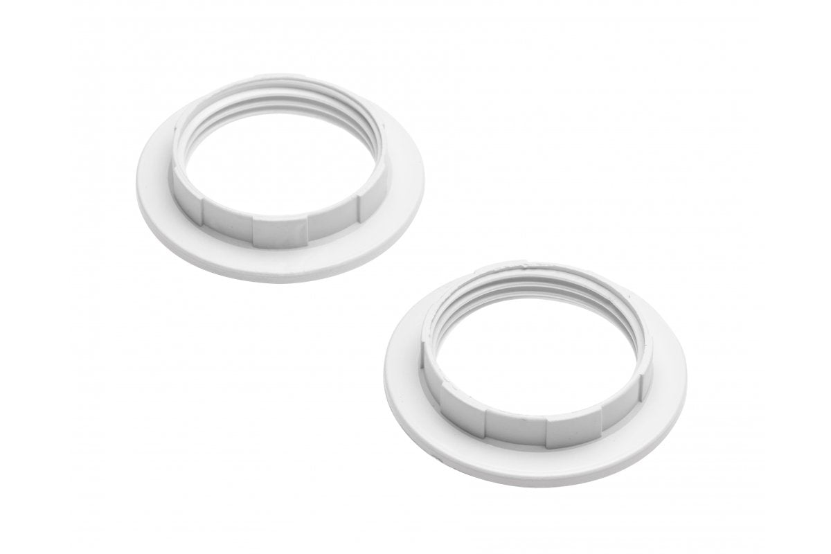 Lamp Shade Collar Ring for E27 Light Bulb Holder, white, 2pcs in sales unit