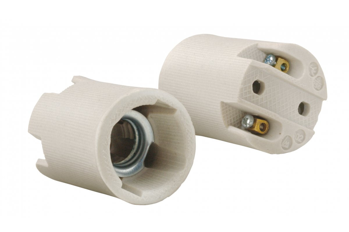 Ceramic lamp holder E14, white