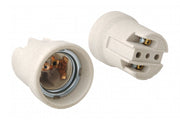 Ceramic lamp holder E27, white