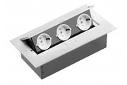 Desktop extension cable, 3x schuko socket, without cable, white