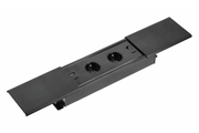 Cable alargador de sobremesa empotrable PRESTINO, 2 tomas francesas, USB A+C, RJ45, HDMI, cable de 1.5m, negro