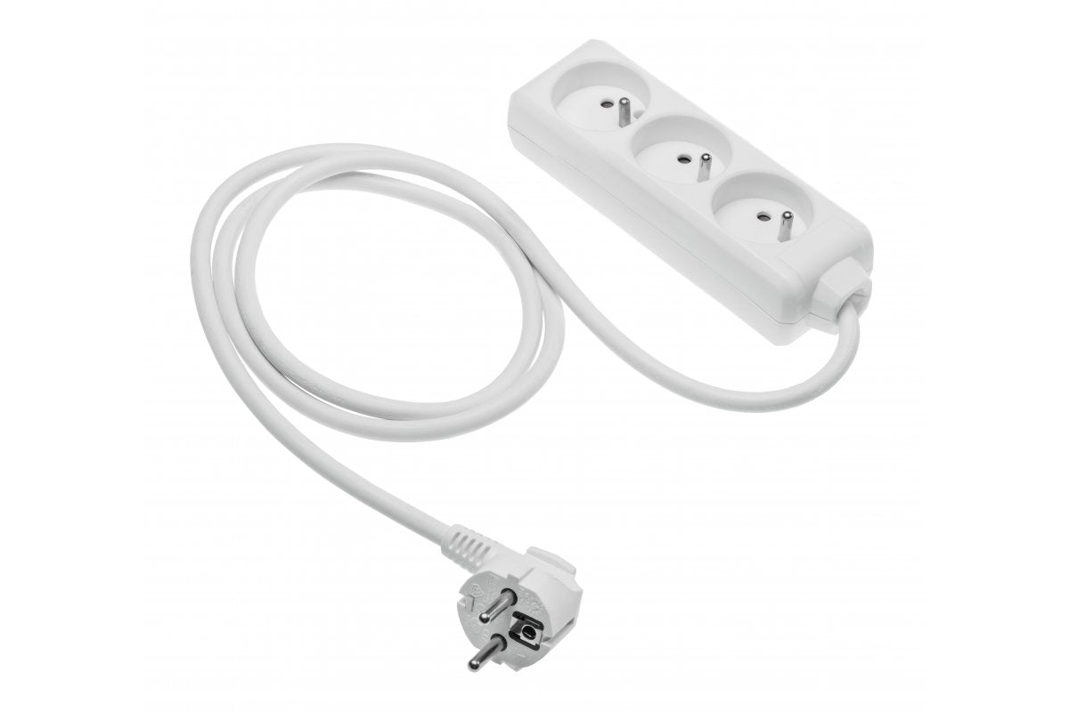 Extension cord french 3 socket, 1,5m 3x1,00mm2