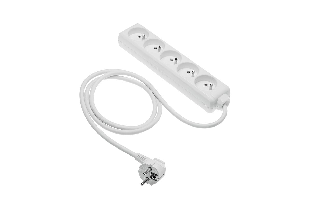 Extension cord french 5 socket, 5m 3x1,00mm2