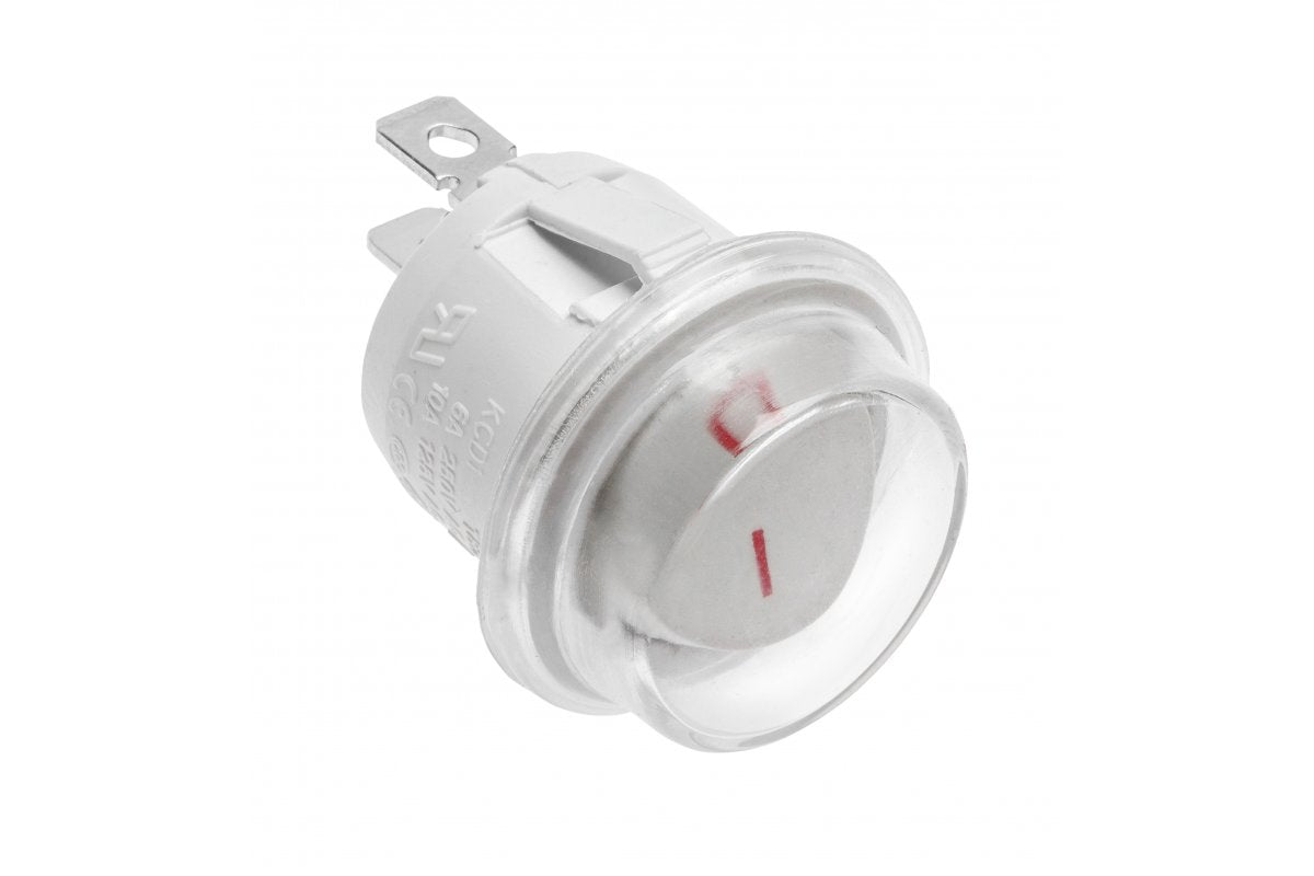 Round rocker switch, WHITE, IP44, max 1300 W, max 230V