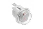 Round rocker switch, WHITE, IP44, max 1300 W, max 230V