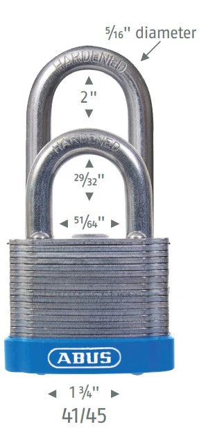 Abus 41/45HB50 KD Laminated Steel Padlock Keyed Different