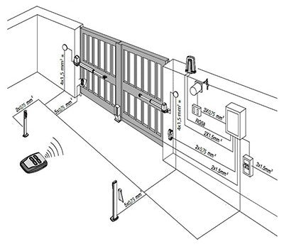 محرك بوابة التأرجح BFT ATHOS AC A25 بطول 2.5 متر ووزن 700 كجم