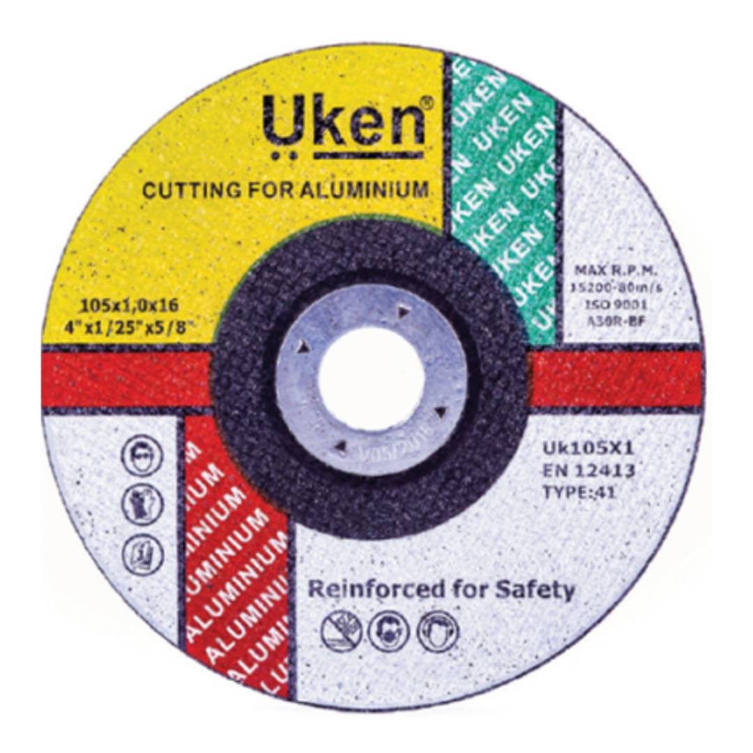 UKEN UK105X1 Cutting Disc Aluminium 4" 105 X 1.0 X 16 MM