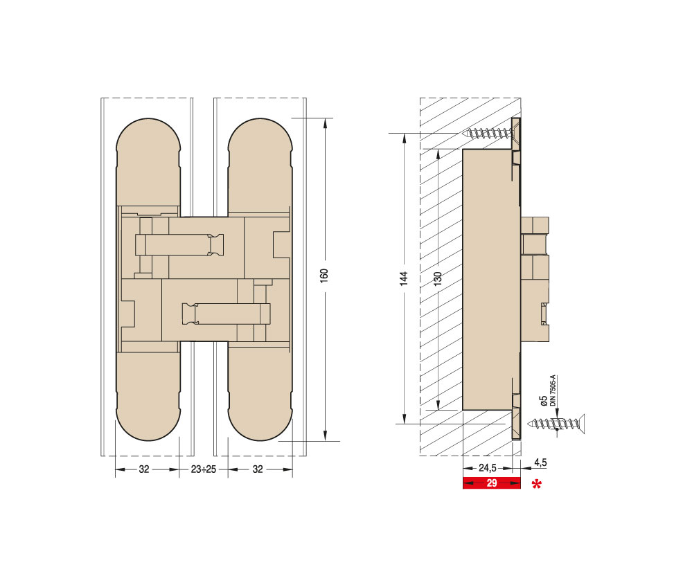 Ceam 3D Adjustable Hinge 160mm 1131S Made in Italy