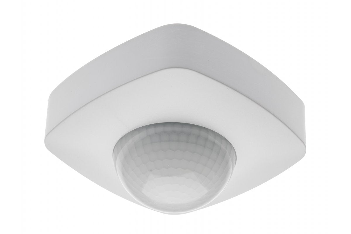 Motion detector, max 2000W, AC220-240V, 50/60Hz, angle 360°, range 20m ± 2,2 - 6m, IP20, working with LED, surface mounted, white housing