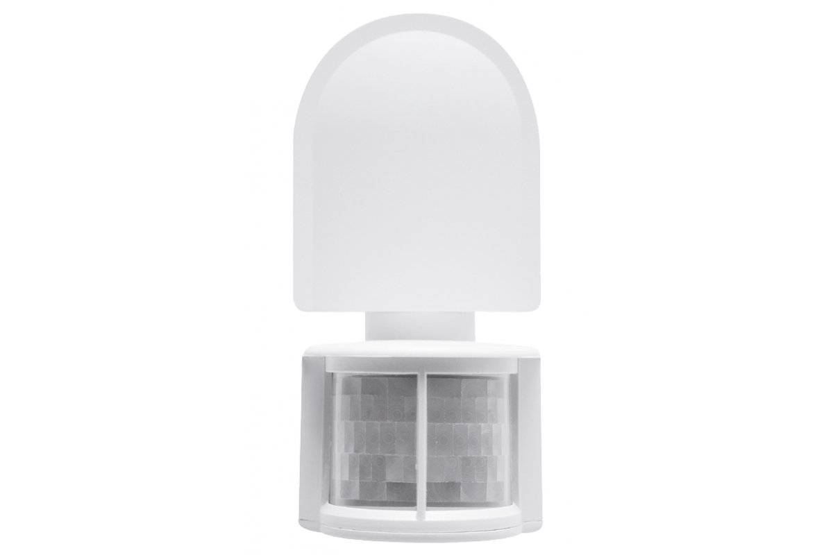 Motion detector CR-2, max 1200W, AC220-240V, 50/60Hz, angle180°, range 8m ± 1,8-2,5m, IP44, not for LED, surface mounted, white housing