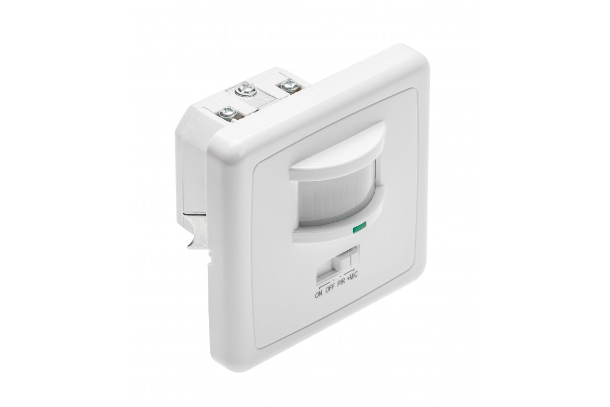 Motion detector CR-4 LED,  min. 40W, max. 500W, AC220-240V, 50/60Hz, angle 160°, range 12m ± 1-2,5m, IP20, working with LED, recessed, white housing