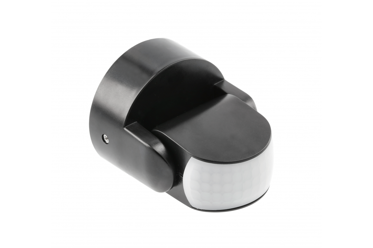 Motion sensor CR-9 mini, max.1200W,AC220-240V,50/60Hz,180°/360°,max.12m,IP65,LED,black