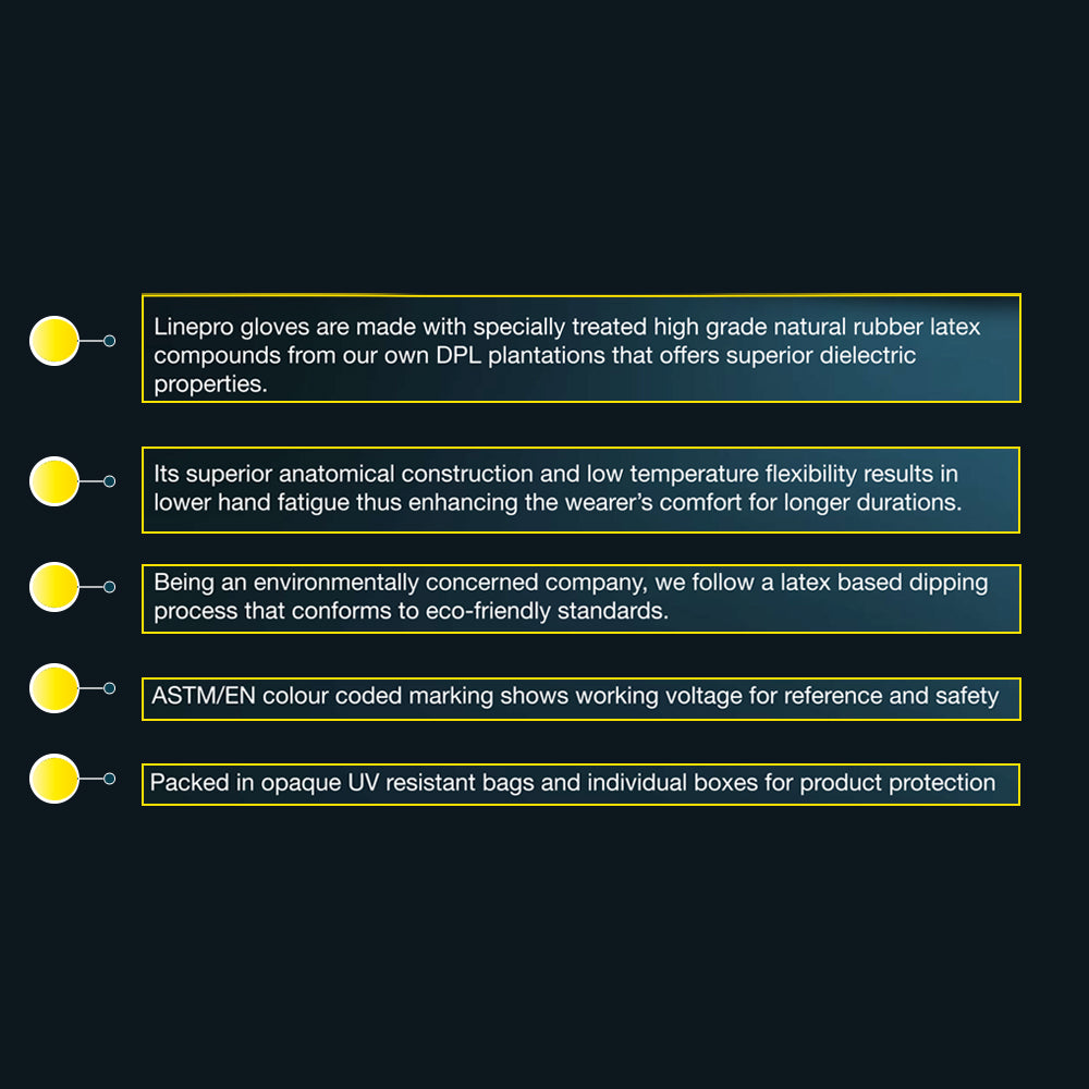 High Voltage Gloves 500V Dpl Linepro Insulated Linesmen Red