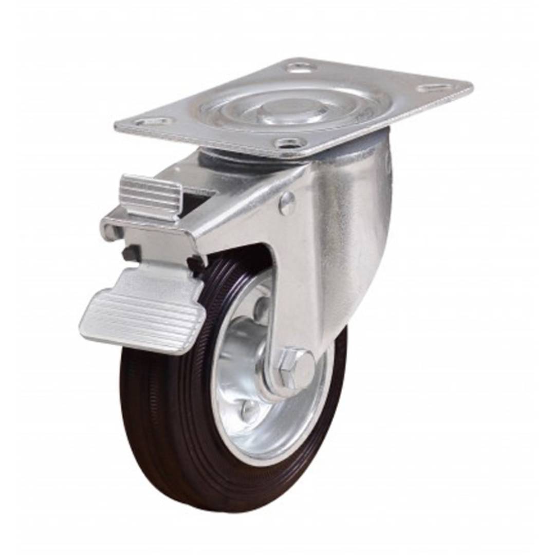 UKEN U5305B Caster Wheel Rubber 5" Swivel With Brake