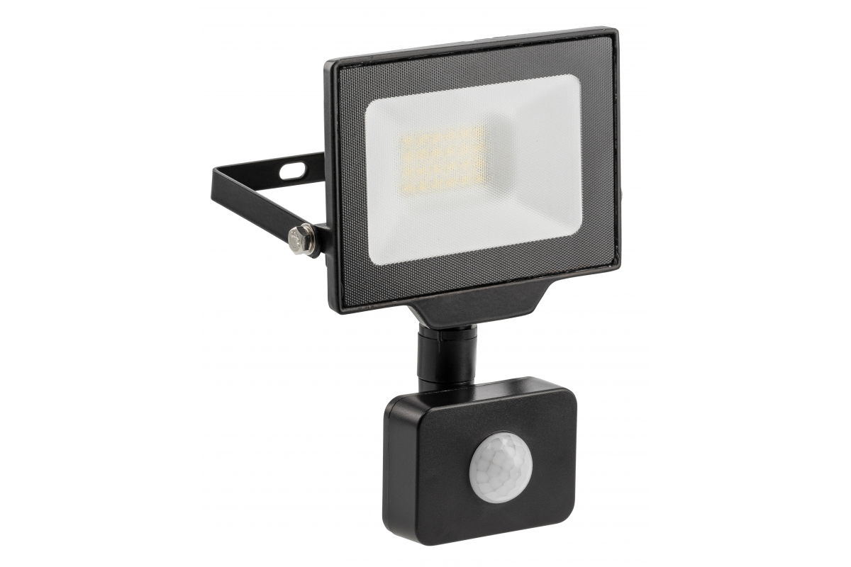 G-TECH LED floodlight with motion sensor,20W,2000lm,AC220-240V,50/60 Hz,PF>0,9,RA>80,IP65,120°,4000K,black