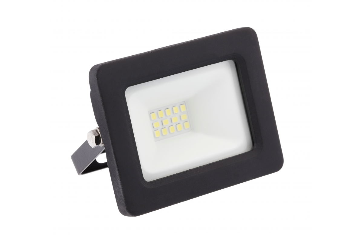 G-TECH LED floodlight 10W, 800lm AC220-240V, 50/60 Hz, PF>0,9, RA>80, IP65, 120°, 6400K, black