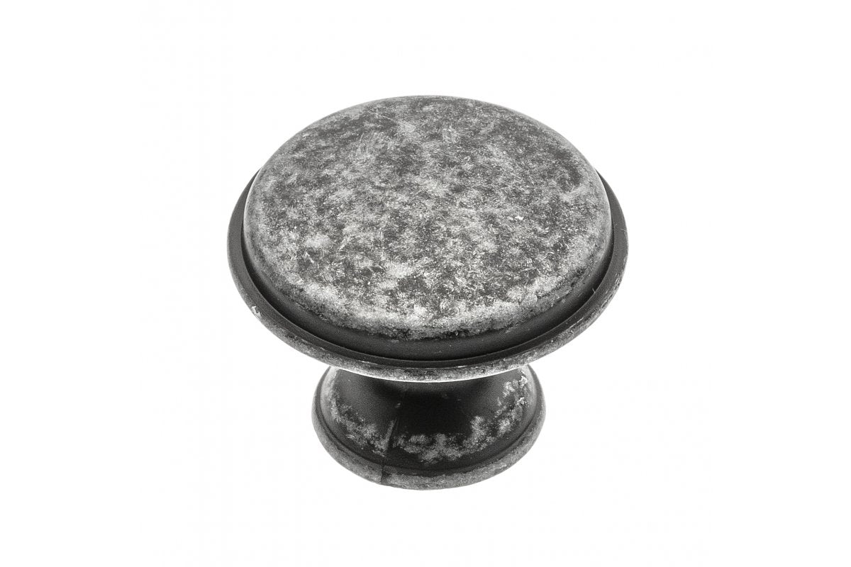 Pomo de zamak CENTO plata envejecida