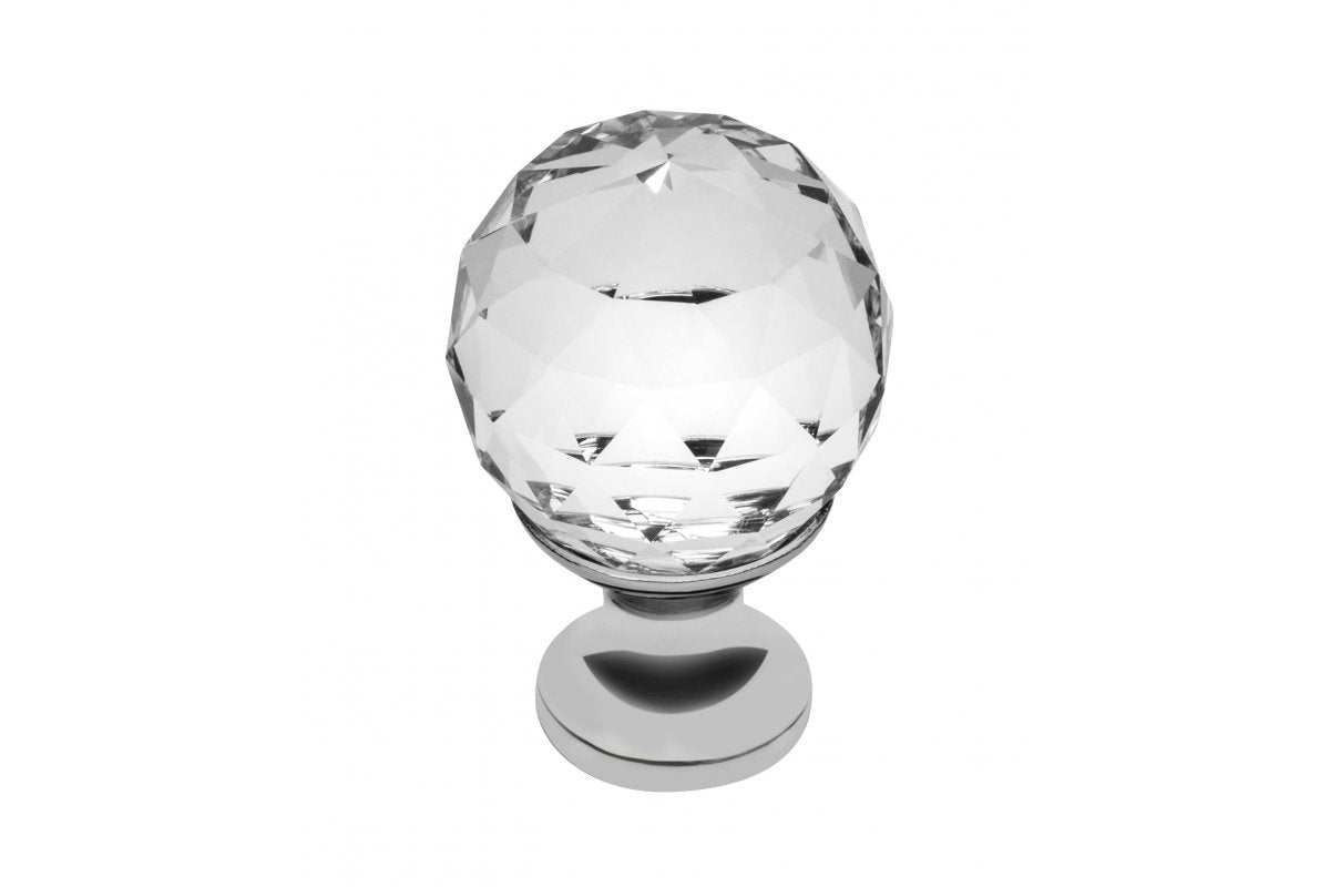 Zamak knob Crystal Palace A 25mm chrome + CRYSTAL