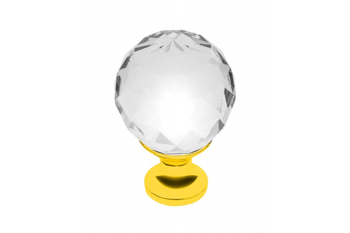 Pomo de zamak Crystal Palace A 30mm dorado + CRISTAL