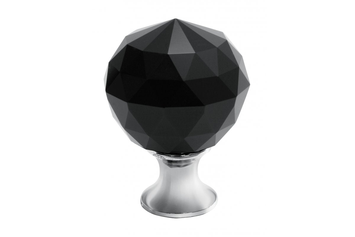 Pomo de zamak Crystal Palace A 30mm cromado + CRISTAL NEGRO
