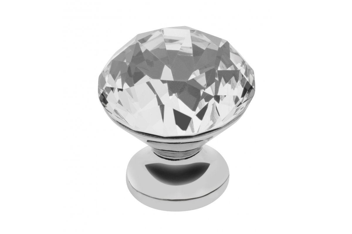 Pomo de zamak Crystal Palace B 25mm cromado + CRISTAL