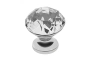 Pomo de zamak Crystal Palace B 25mm cromado + CRISTAL