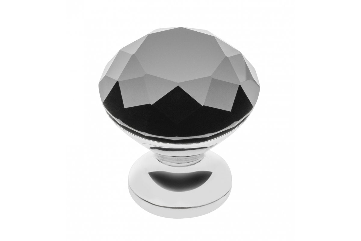 Zamak knob Crystal Palace B 25mm chrome + BLACK CRYSTAL