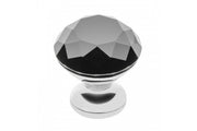 Zamak knob Crystal Palace B 25mm chrome + BLACK CRYSTAL