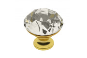 Pomo de zamak Crystal Palace B 30mm dorado + CRISTAL