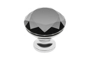 Pomo de zamak Crystal Palace B 40mm cromado + CRISTAL NEGRO