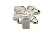 Tirador de Zamak ROYAL3 blanco/dorado