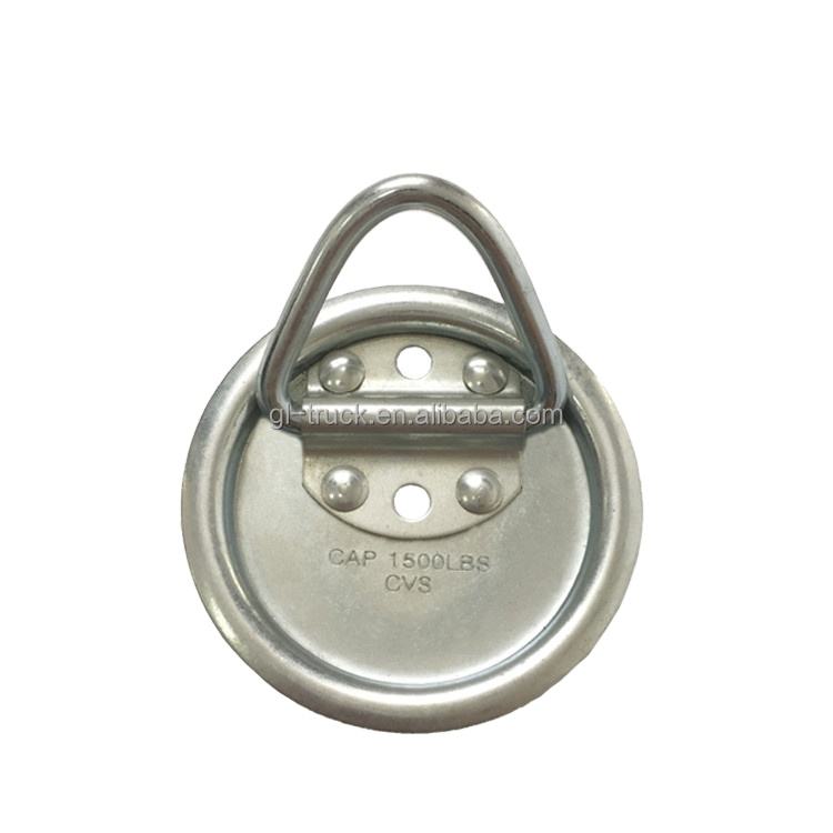 GL-14145 1500LBS Truck Body Fitting New Steel Catering Round Tie Down with Rubber Washer Surface Mount Truck Floor Ring Anchor