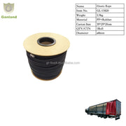 GL-15820  Polyester-wrapped Rubber Core  Cord Stretch Dia 8mm  100meter Roll Black Elastic Rope for Curtain Side Trailer