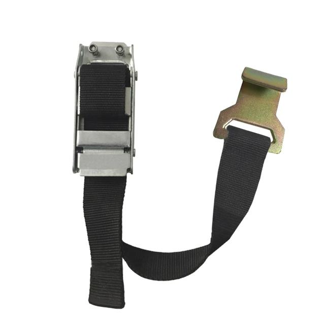 GL-15218-B Steel Side Curtain Buckle Assembly 800mm PP Strap with Flat J Narrow Hook for New Curtain Side Trailer