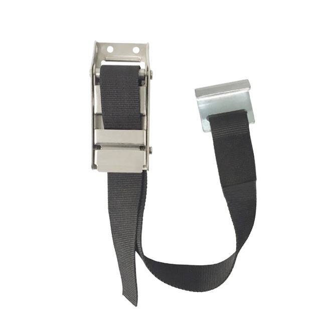 GL-15218S-AS  304 Stainless Steel Overcenter Buckle Set With Stainless Steel Flat Hook and 80cm Strap for Truck Curtain Sider