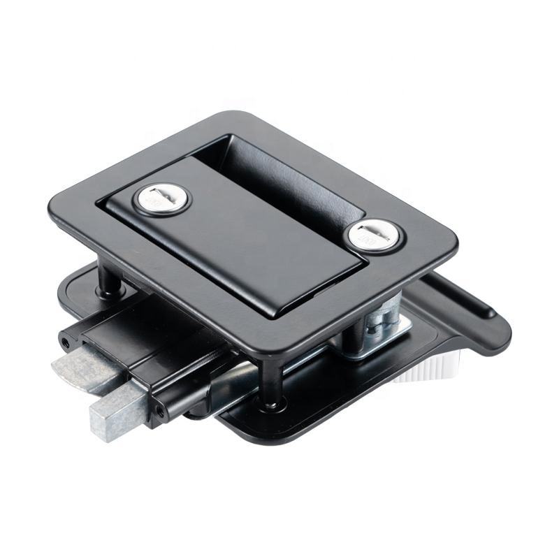 GL-12136 Zinc Alloy Black Trailer Door Latch Counter Security Lock Entry Door Latches RV Paddle Lock