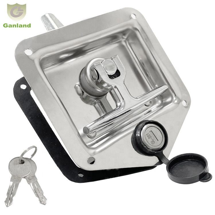 GL-12114 Stainless Steel Folding T Handle Lock for Tool Box  Doors Cabinets