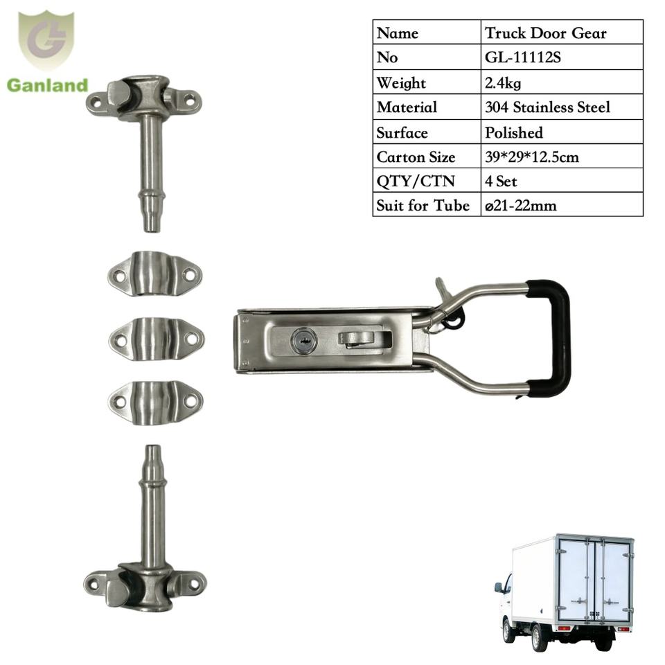 GL-11112S 304 Stainless Steel Polished Truck Trailer Door Lock with Security Keys Handle New Condition for Body Parts