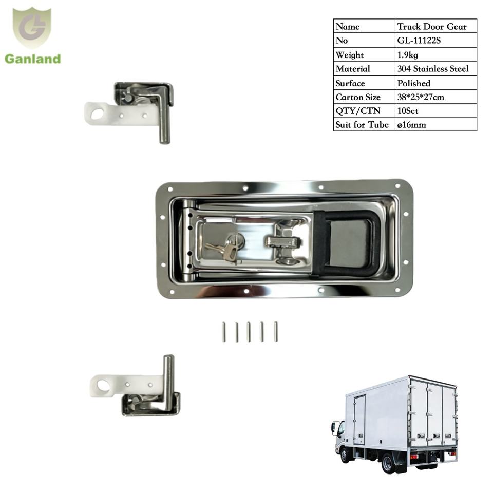 GL-11122S  304 Stainless Steel Recessed Cam Lock Door Handles Refrigerated Van Truck Side Door Lock
