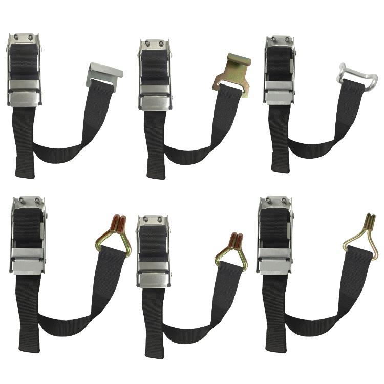 GL-15218S-1 Customizable  304 Stainless Steel Overcenter Buckle Set With Steel J Flat Rave Hook and PP Strap for  Tautliner