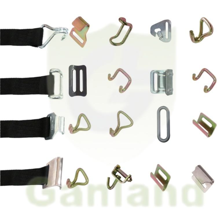 GL-16617-1  Customizable Width 50mm Length 80mm  PP PE Internal Cargo  Belt Bottom Strap  With J Flat Rave  Hook  for Tarpaulin