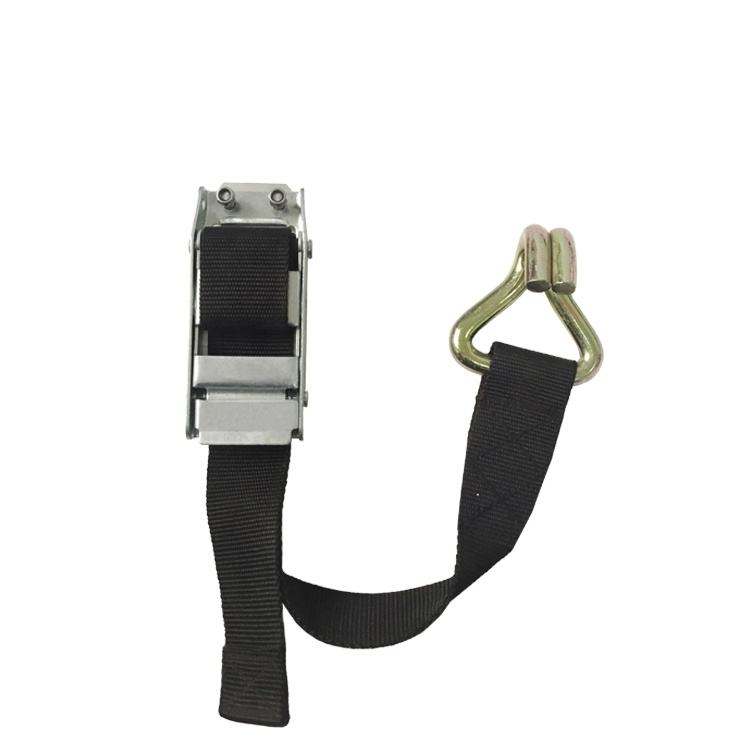 GL-15218S-D 2.4-Inch 304 Stainless Steel Overcenter Buckle Set 80cm PP Strap 8mm Double J Hook for Tarpaulin Truck New Condition