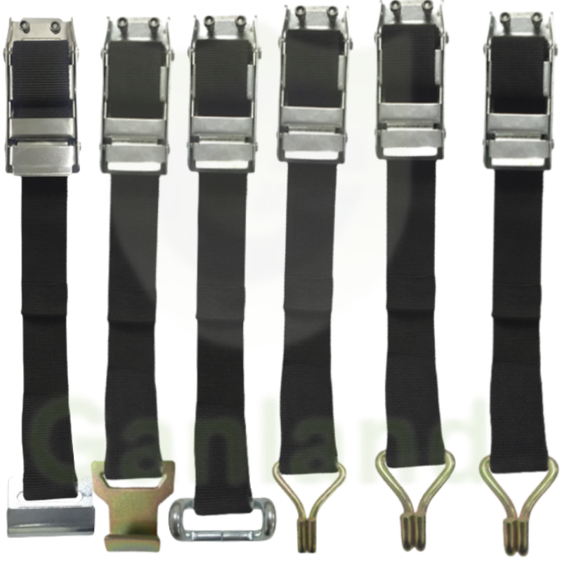 GL-15218S-1S 304 Stainless Steel  Overcenter Buckle Set With PP Strap and  Stainless Steel  Hook for Curtain Side Trailer