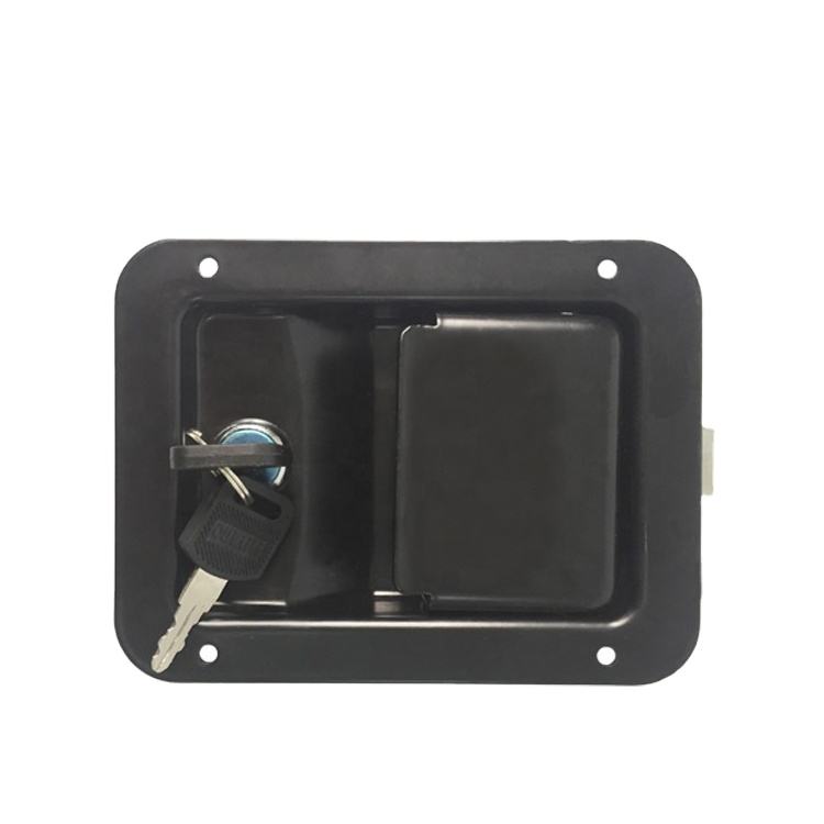 GL-12126 Black Coated Steel Truck Toolbox Lock Metal Padlock with Durable Black Finish