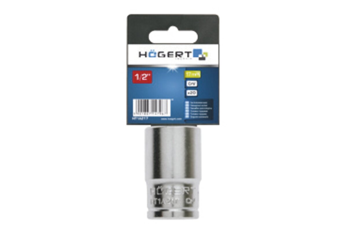 Socket 1/2“, hexagon metric, CrV steel, 8 mm DIN 3124��
